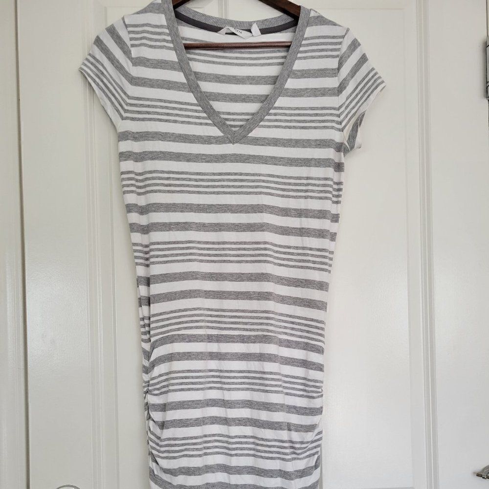 ‎Athleta Dress gray and white stripes size S